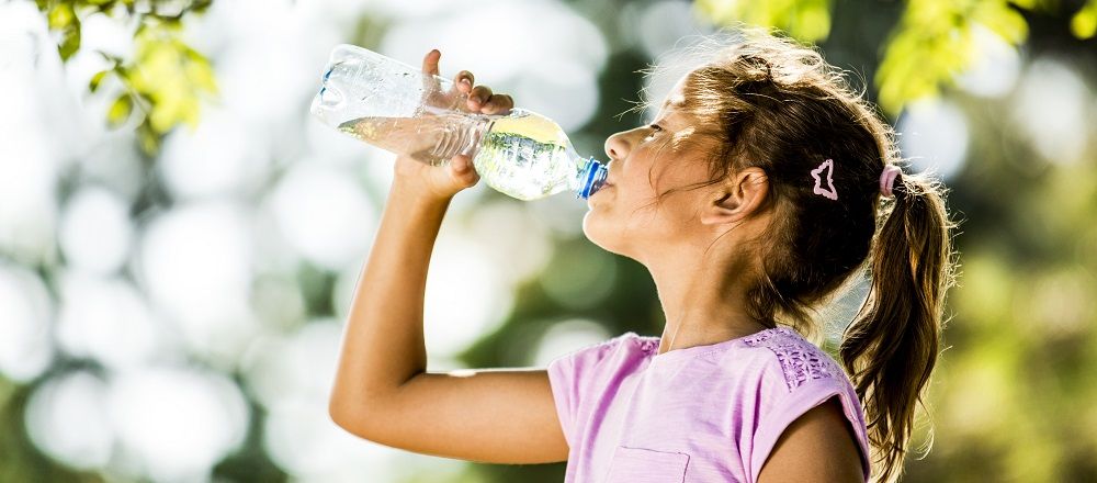 a girl drinking water