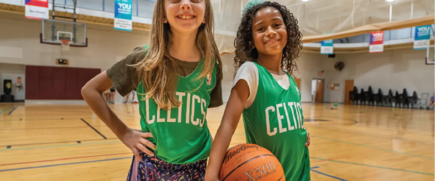 ymca youth basketball participants smiling