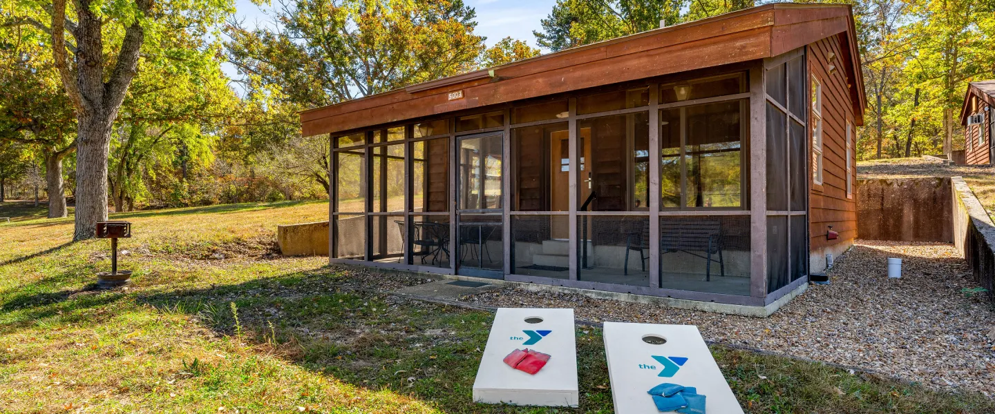 YMCA Trout Lodge bluff view cabin
