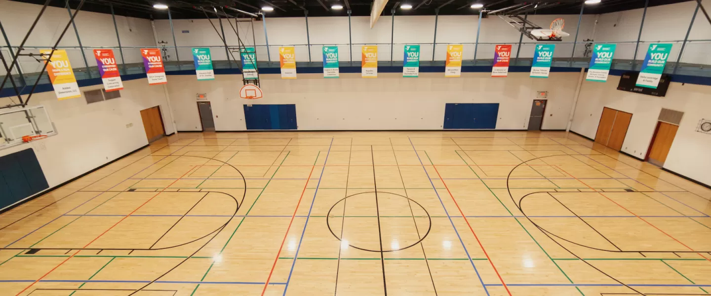 St. Charles YMCA Fitness Center in St. Charles, MO Basketball Gymnasium and Indoor Walking and Running Track