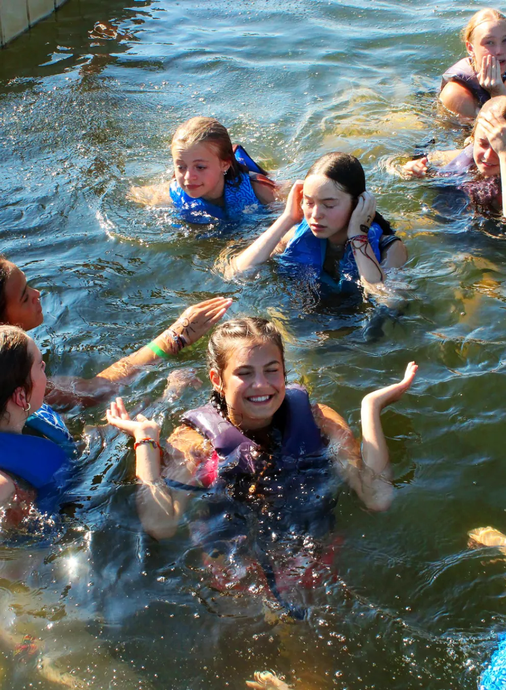 YMCA Camp Lakewood Campers Swimming in Sunnen Lake