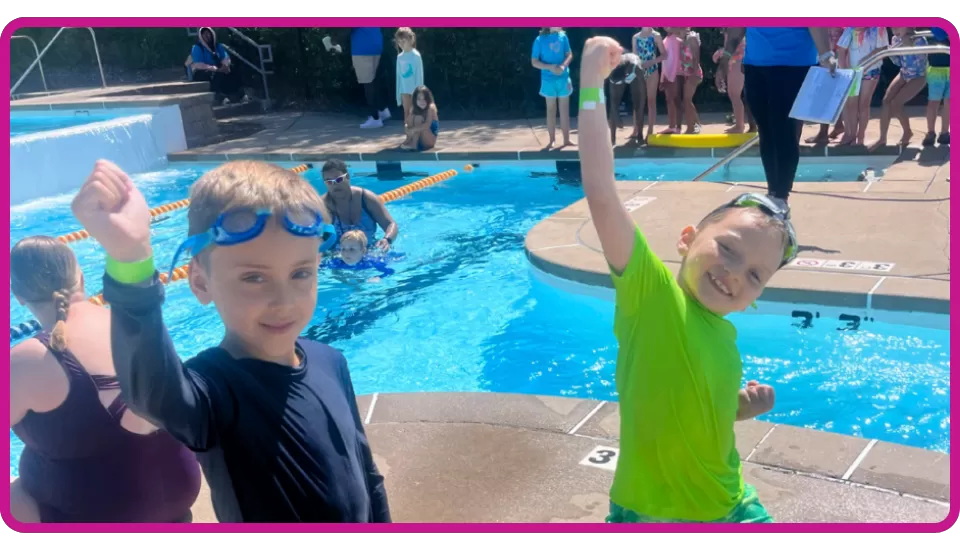 young boys at YMCA who passed their swim tests