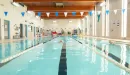 Thumbnail: Three-lane indoor pool. Natural light from tall windows. 