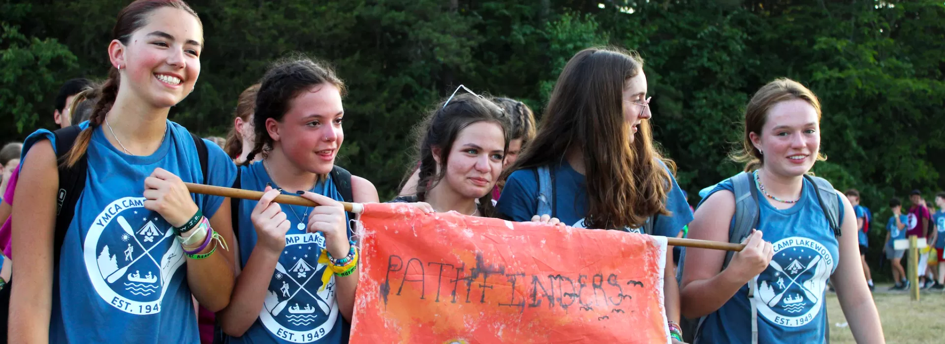 ymca camp lakewood pathfinders banner ceremony