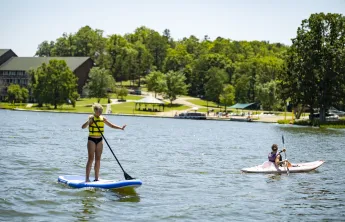 kayaking at ymca trout lodge spring break